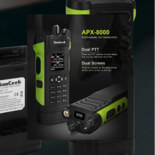 APX-8000 12W Dual Band Radio VHF UHF Handheld Transceiver with Dual PTT